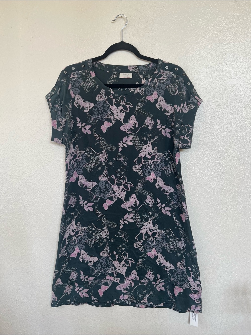 Wrap London 100% Silk Moody Butterfly Tunic Dress